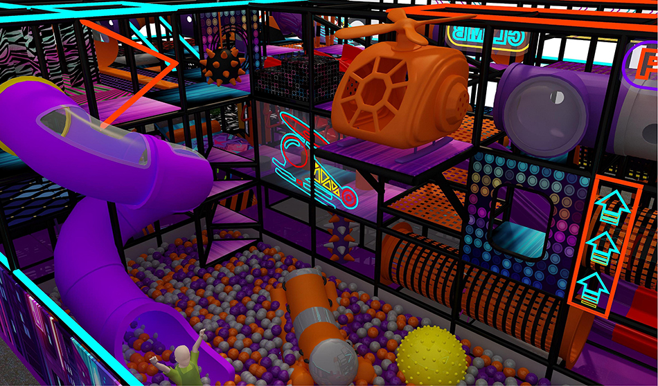 BJ-B1674 - New LED slide playground - Indoor Playgrounds | Bluejayset Playground Heaven