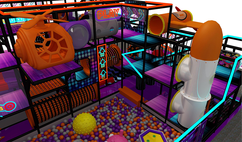 BJ-B1674 - New LED slide playground - Indoor Playgrounds | Bluejayset Playground Heaven