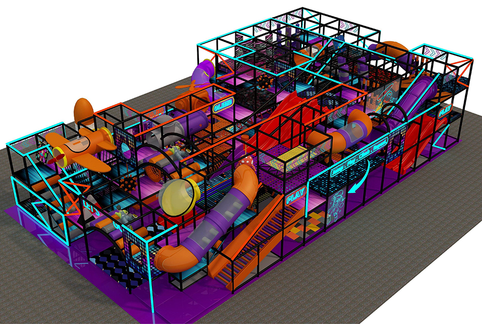BJ-B1674 - New LED slide playground - Indoor Playgrounds | Bluejayset Playground Heaven