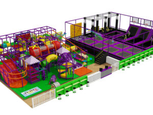 Trampoline area for birthday party