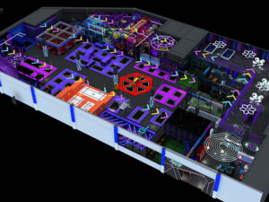 Light up trampoline park