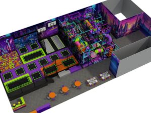 Jumping park with soft playground