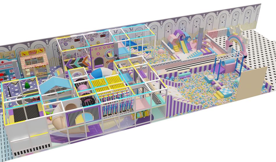BJ-B1691 - Pastel color kids playground - Indoor Playgrounds | Bluejayset Playground Heaven