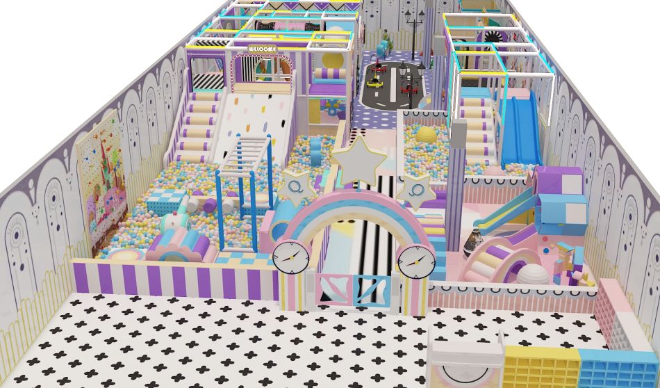 BJ-B1691 - Pastel color kids playground - Indoor Playgrounds | Bluejayset Playground Heaven