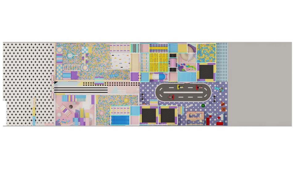 BJ-B1691 - Pastel color kids playground - Indoor Playgrounds | Bluejayset Playground Heaven