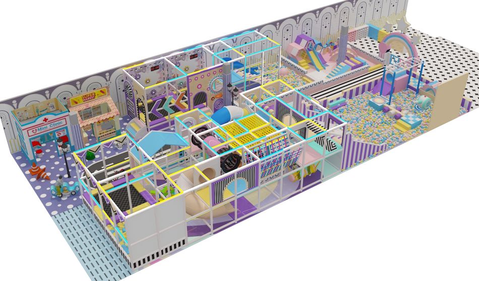 BJ-B1691 - Pastel color kids playground - Indoor Playgrounds | Bluejayset Playground Heaven