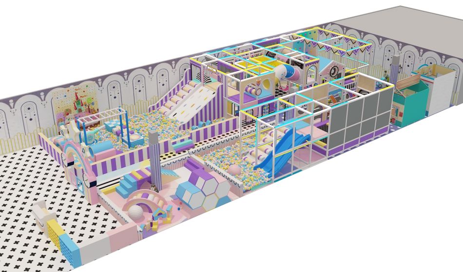 BJ-B1691 - Pastel color kids playground - Indoor Playgrounds | Bluejayset Playground Heaven