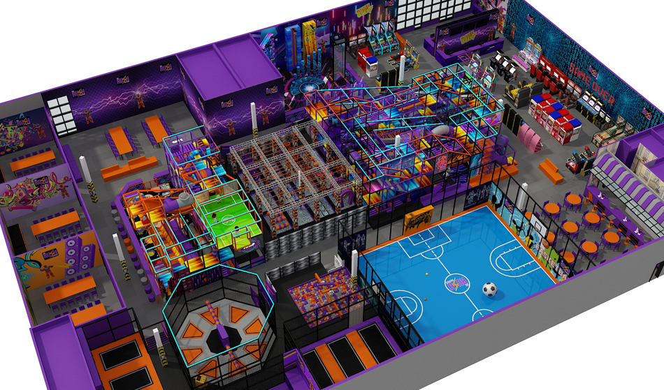 BJ-JB003 - Rush Trampoline park - Trampoline Park | Bluejayset Playground Heaven