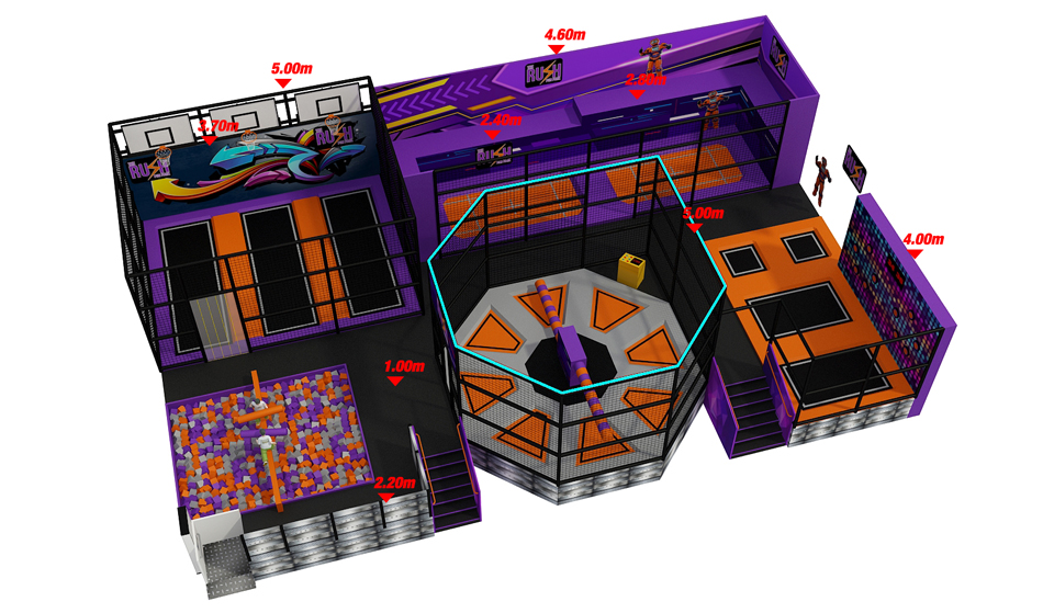 BJ-JB003 - Rush Trampoline park - Trampoline Park | Bluejayset Playground Heaven