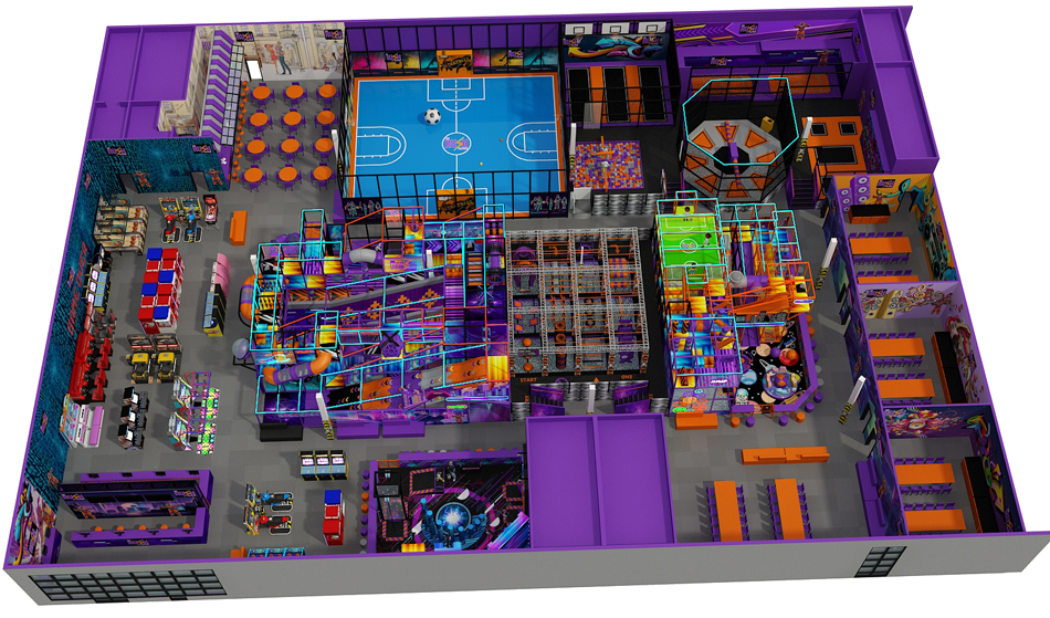 BJ-JB003 - Rush Trampoline park - Trampoline Park | Bluejayset Playground Heaven