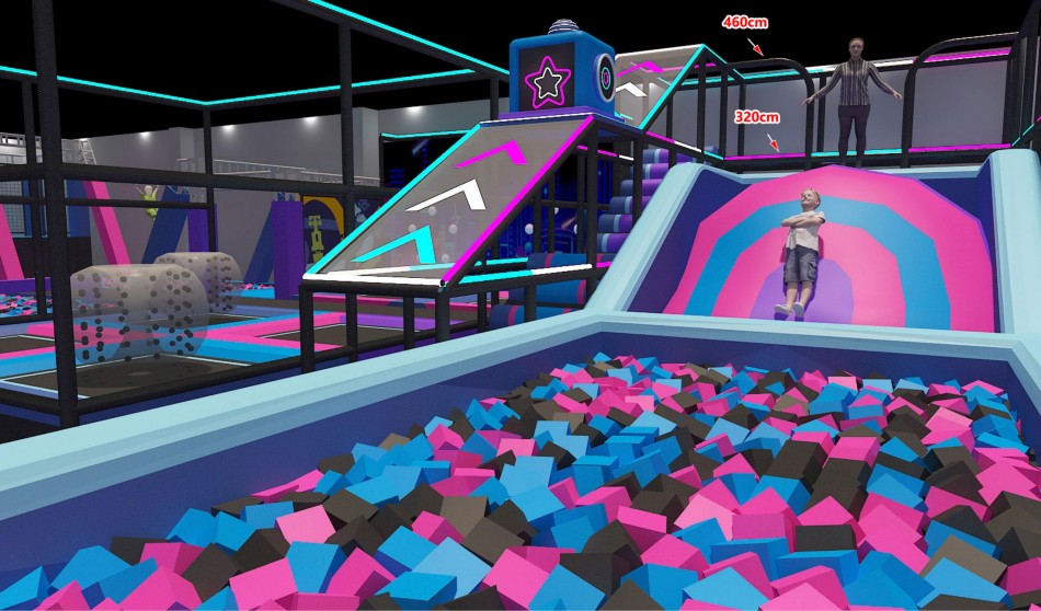 BJ-JA002 - Super Adverture Trampoline park - Trampoline Park | Bluejayset Playground Heaven