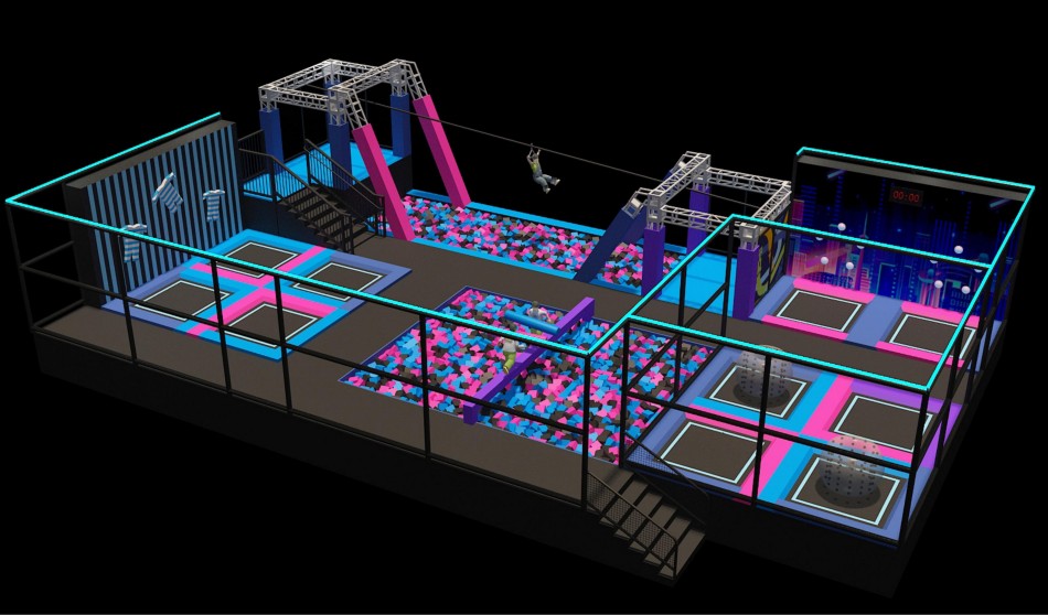 BJ-JA002 - Super Adverture Trampoline park - Trampoline Park | Bluejayset Playground Heaven