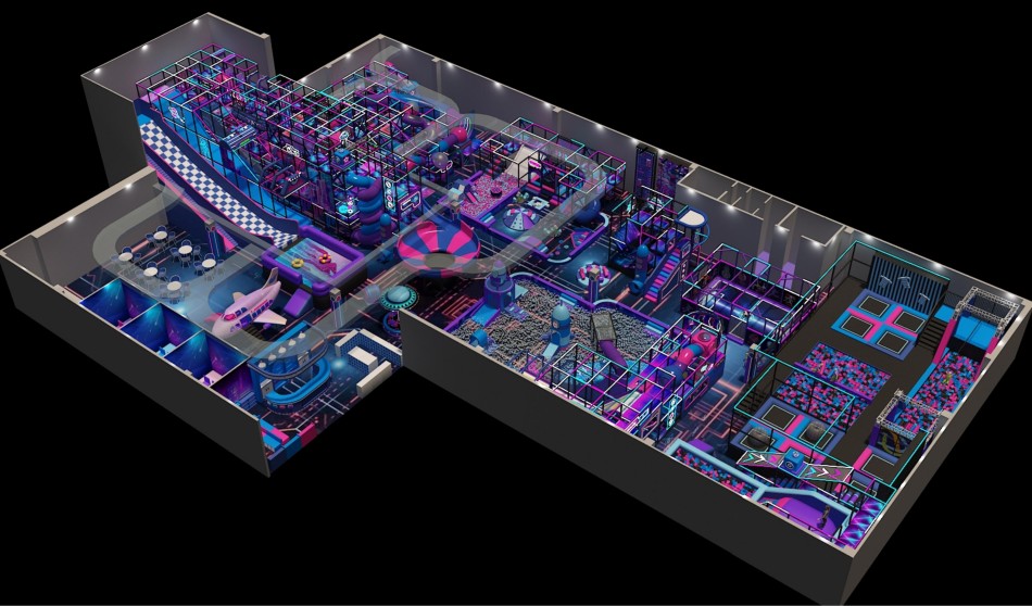 BJ-JA002 - Super Adverture Trampoline park - Trampoline Park | Bluejayset Playground Heaven