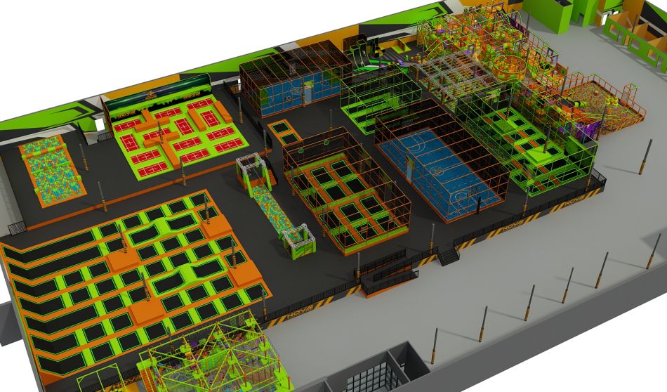 BJ-JB002 - Super larger trampoline park - Trampoline Park | Bluejayset Playground Heaven