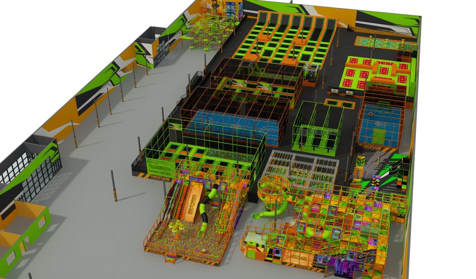BJ-JB002 - Super larger trampoline park - Trampoline Park | Bluejayset Playground Heaven
