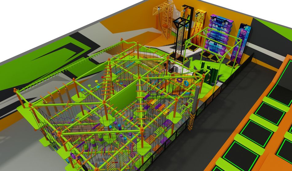 BJ-JB002 - Super larger trampoline park - Trampoline Park | Bluejayset Playground Heaven