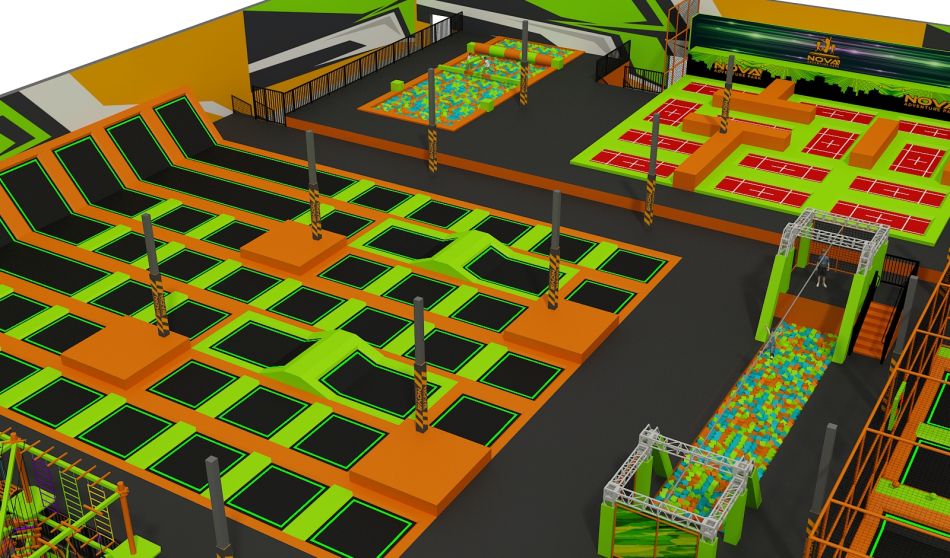 BJ-JB002 - Super larger trampoline park - Trampoline Park | Bluejayset Playground Heaven