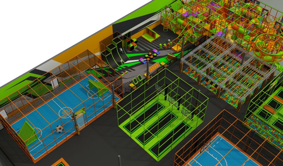 BJ-JB002 - Super larger trampoline park - Trampoline Park | Bluejayset Playground Heaven