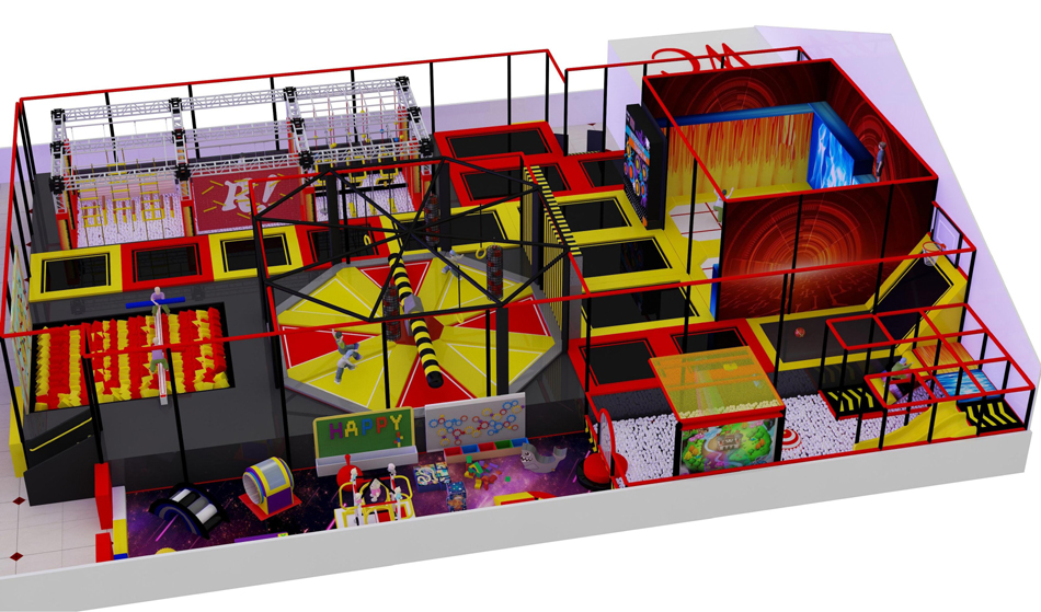 BJ-B1626 - Tag Area with TrampolineÂ Park - Indoor Playgrounds | Bluejayset Playground Heaven