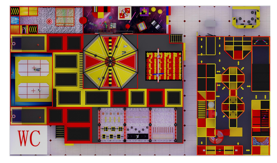 BJ-B1626 - Tag Area with TrampolineÂ Park - Indoor Playgrounds | Bluejayset Playground Heaven
