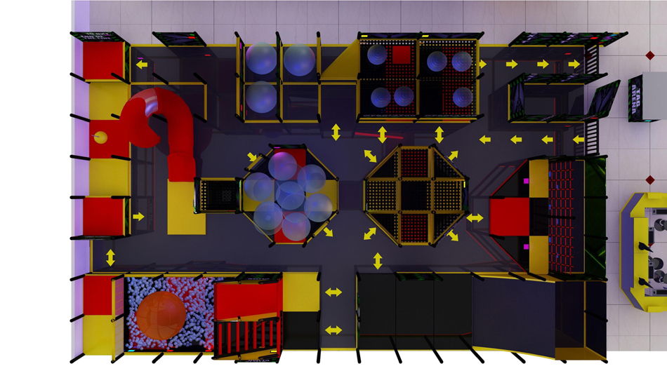 BJ-B1626 - Tag Area with TrampolineÂ Park - Indoor Playgrounds | Bluejayset Playground Heaven