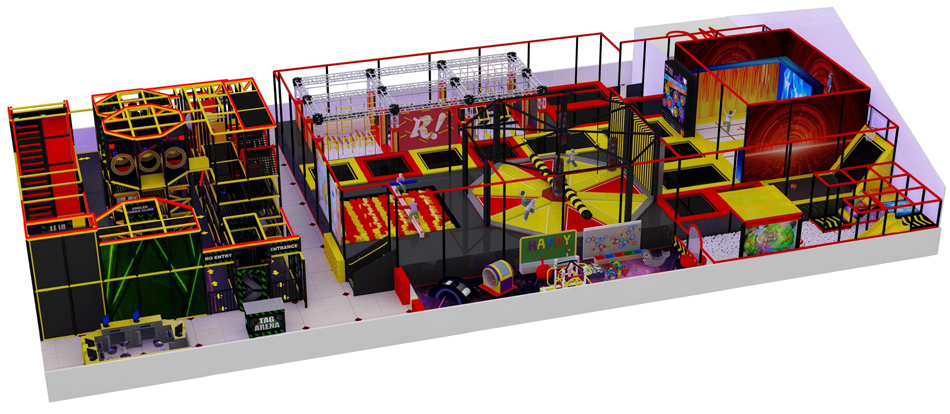 BJ-B1626 - Tag Area with TrampolineÂ Park - Indoor Playgrounds | Bluejayset Playground Heaven