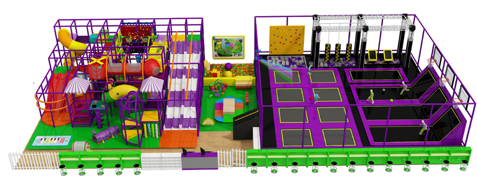 BJ-JA037-2567 - Trampoline area for birthday party - Trampoline Park | Bluejayset Playground Heaven