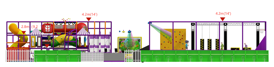 BJ-JA037-2567 - Trampoline area for birthday party - Trampoline Park | Bluejayset Playground Heaven