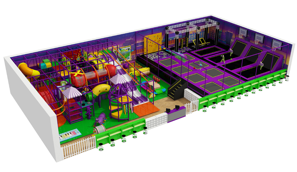 BJ-JA037-2567 - Trampoline area for birthday party - Trampoline Park | Bluejayset Playground Heaven