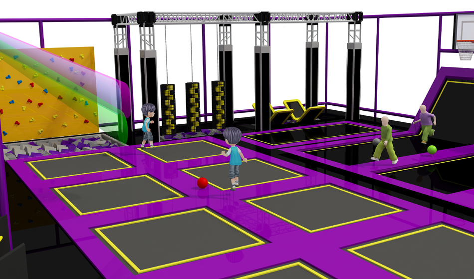 BJ-JA037-2567 - Trampoline area for birthday party - Trampoline Park | Bluejayset Playground Heaven