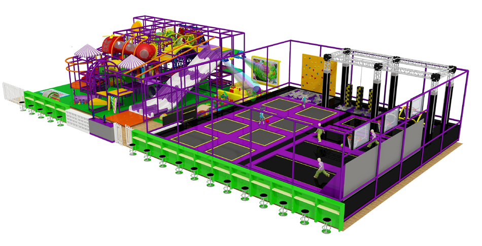 BJ-JA037-2567 - Trampoline area for birthday party - Trampoline Park | Bluejayset Playground Heaven