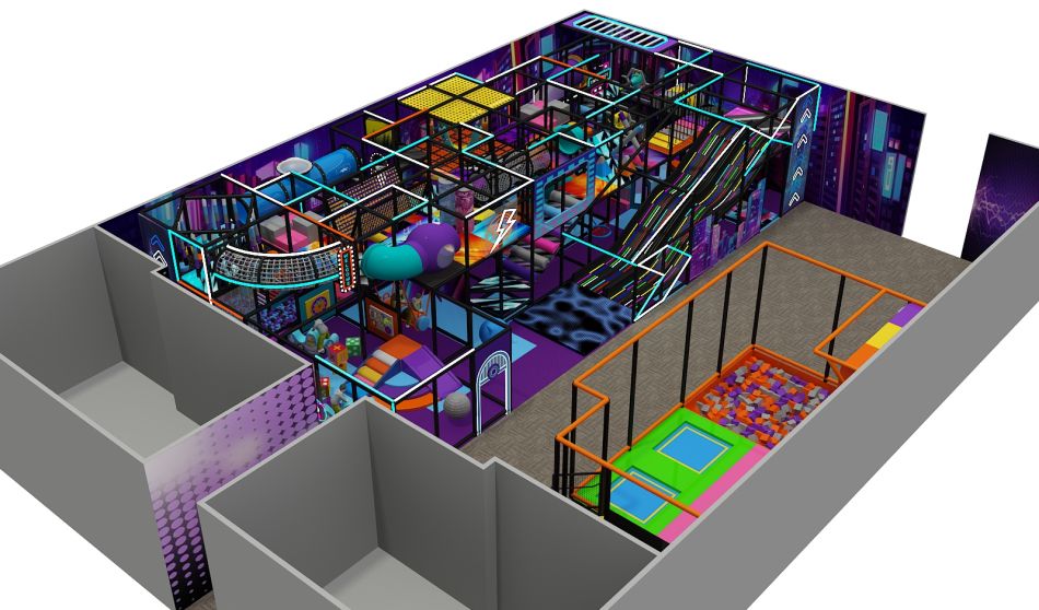 BJ-B1603 - Neon light Indoor playground - Indoor Playgrounds | Bluejayset Playground Heaven