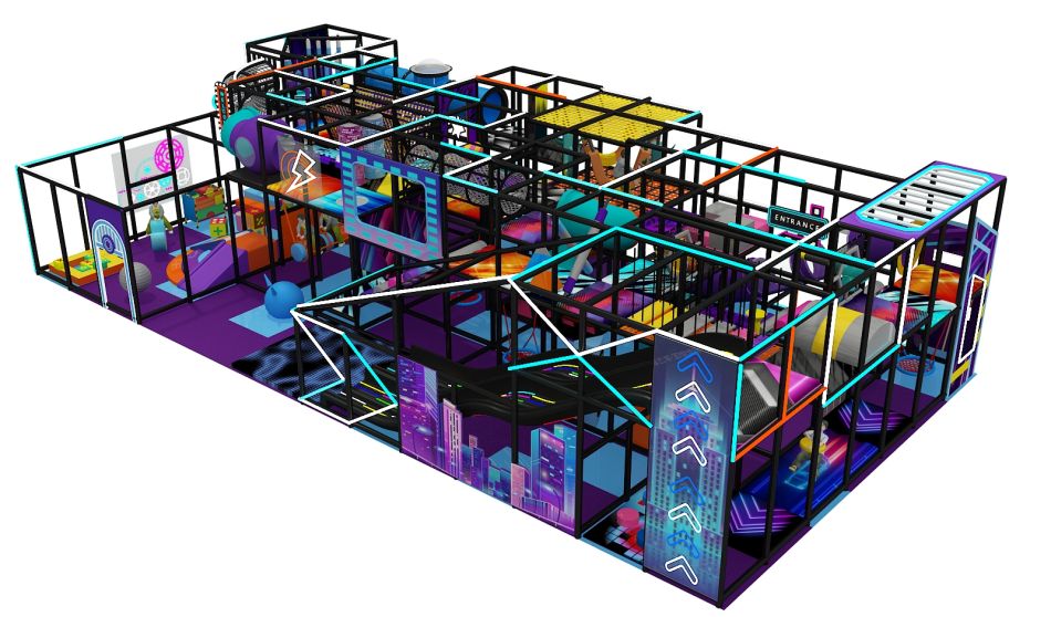 BJ-B1603 - Neon light Indoor playground - Indoor Playgrounds | Bluejayset Playground Heaven