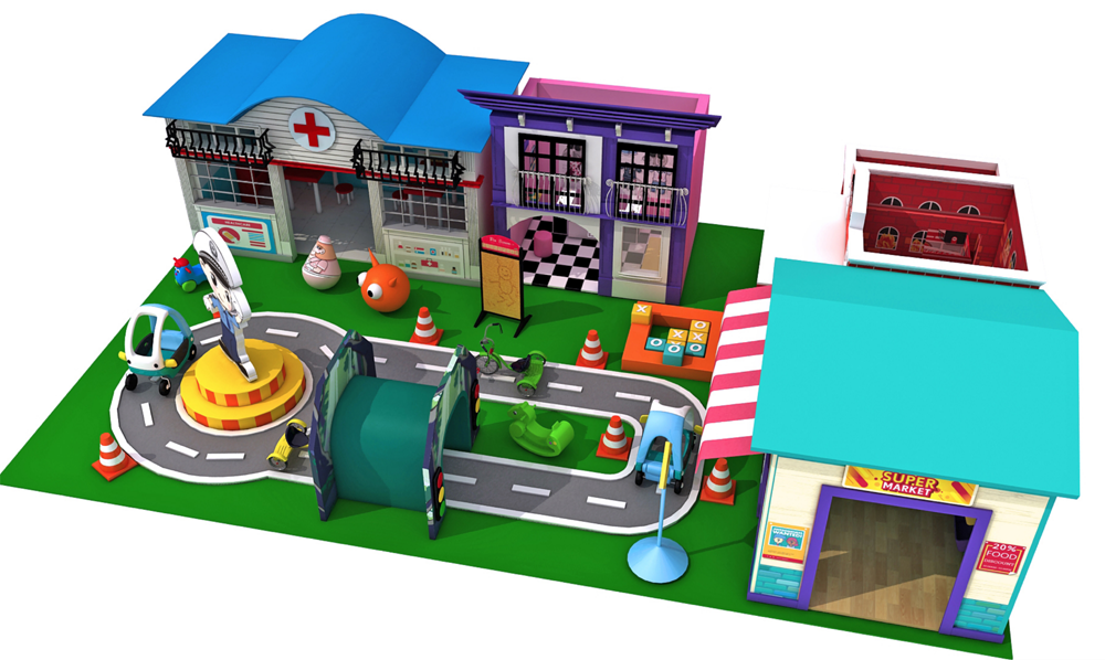 BJ-B1608 - Pretend city - Indoor Playgrounds | Bluejayset Playground Heaven