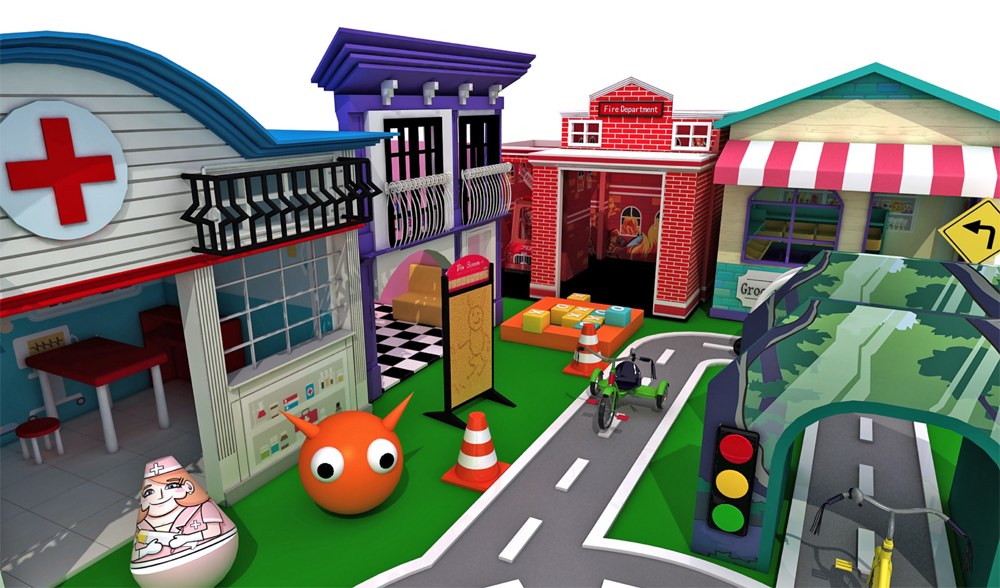BJ-B1608 - Pretend city - Indoor Playgrounds | Bluejayset Playground Heaven