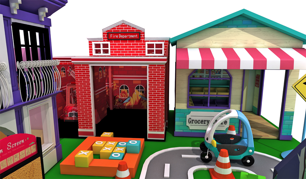 BJ-B1608 - Pretend city - Indoor Playgrounds | Bluejayset Playground Heaven