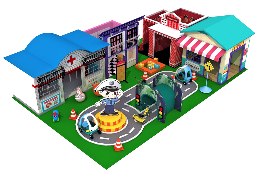 BJ-B1608 - Pretend city - Indoor Playgrounds | Bluejayset Playground Heaven