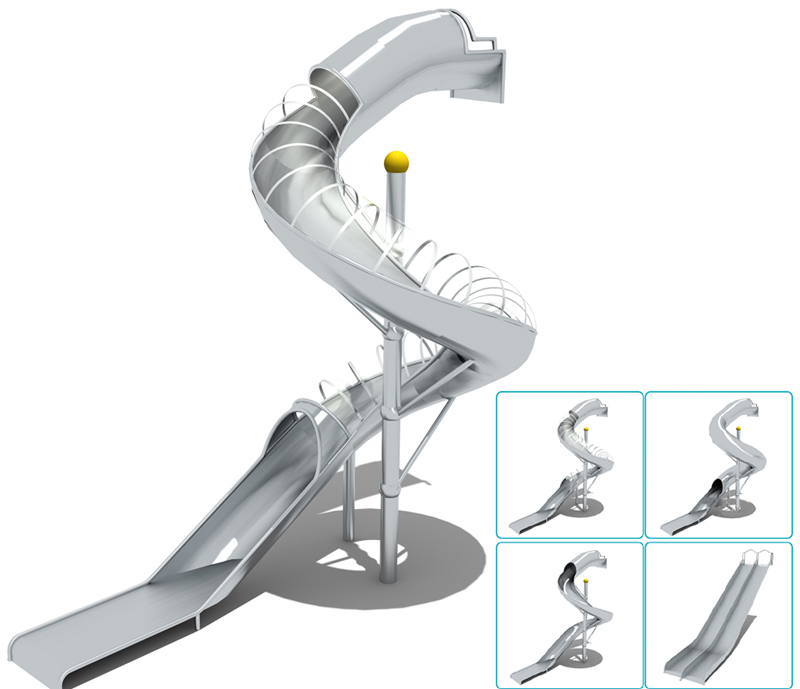 BJ-NS08 - 304 Stainless Steel Slide - Outdoor Playgrounds | Bluejayset Playground Heaven