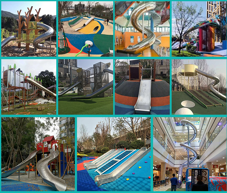 BJ-NS08 - 304 Stainless Steel Slide - Outdoor Playgrounds | Bluejayset Playground Heaven