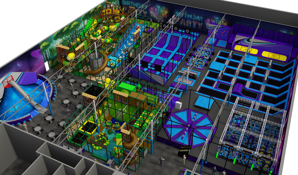 BJ-JA016 - build indoor playground - Trampoline Park | Bluejayset Playground Heaven