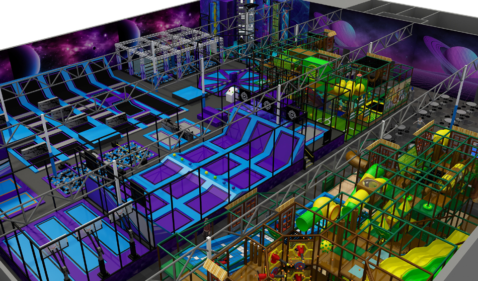 BJ-JA016 - build indoor playground - Trampoline Park | Bluejayset Playground Heaven