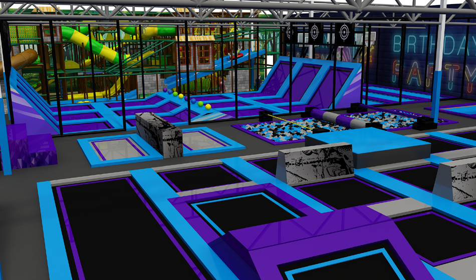 BJ-JA016 - build indoor playground - Trampoline Park | Bluejayset Playground Heaven