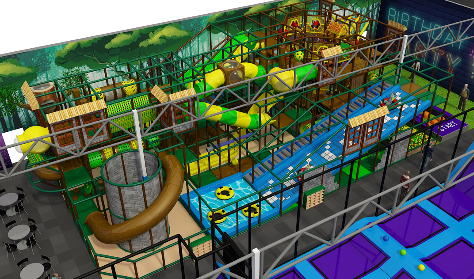 BJ-JA016 - build indoor playground - Trampoline Park | Bluejayset Playground Heaven