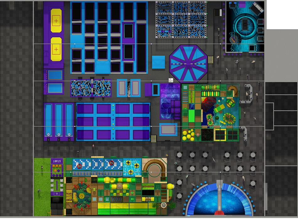 BJ-JA016 - build indoor playground - Trampoline Park | Bluejayset Playground Heaven