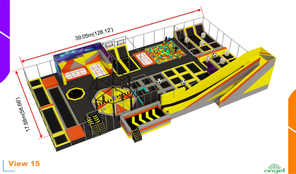 BJ-JB036 - trampoline dodgeballÂ - Trampoline Park | Bluejayset Playground Heaven