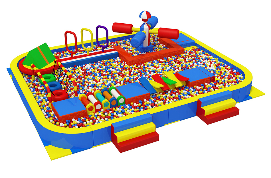 custom soft play structure bj-tx02 customizable challenge course in ball pit for indoor play centers | Bluejayset