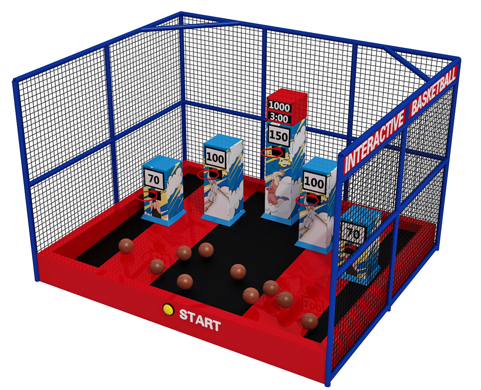 custom indoor playground equipment bj-is005 customizable interactive basketball game for indoor play centers | Bluejayset