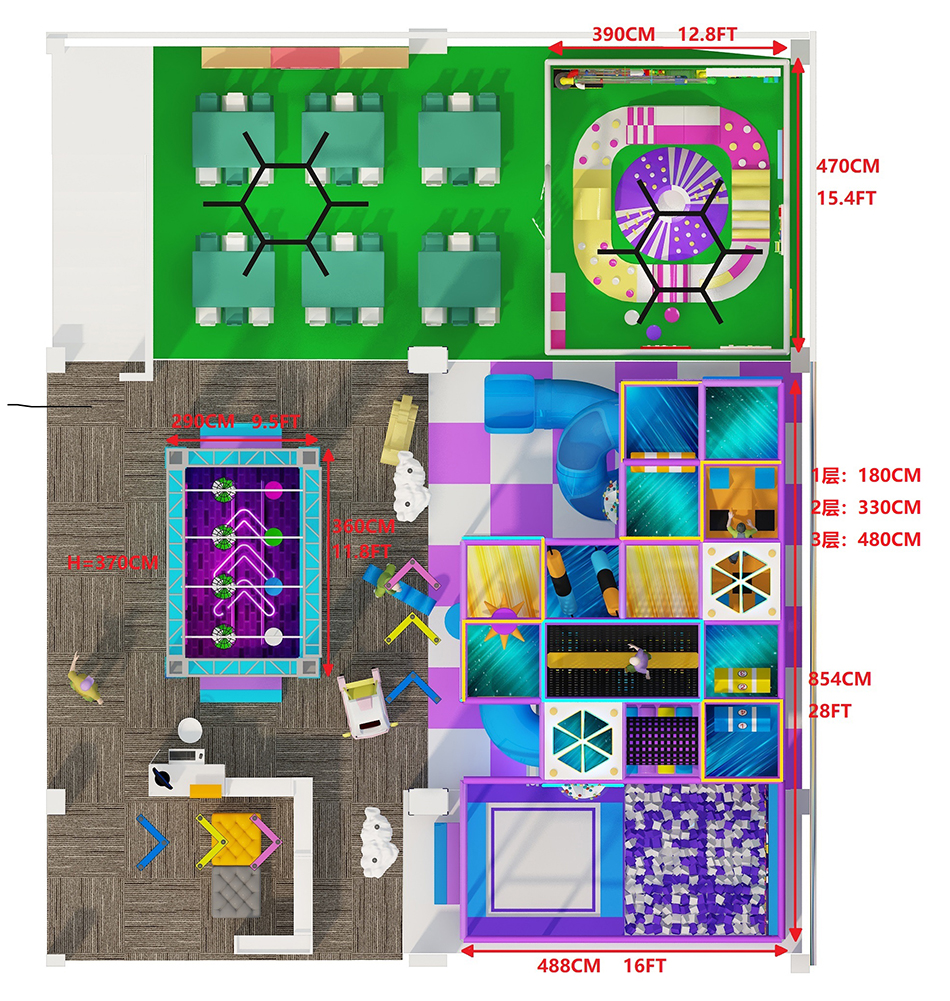 custom soft play structure bj-9056 customizable kids indoor play area for indoor play centers view 3 | Bluejayset
