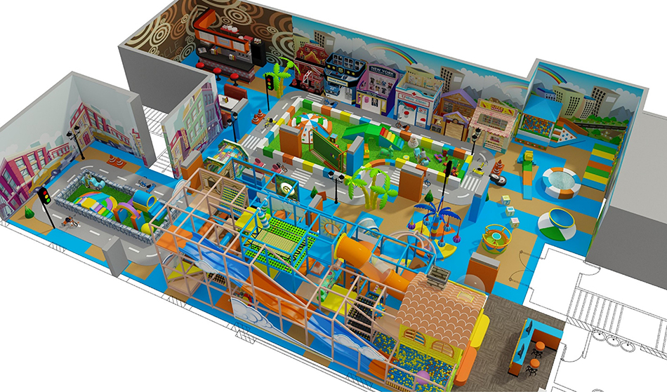 custom soft play structure bj-9049 customizable kids pretend play city for indoor play centers | Bluejayset