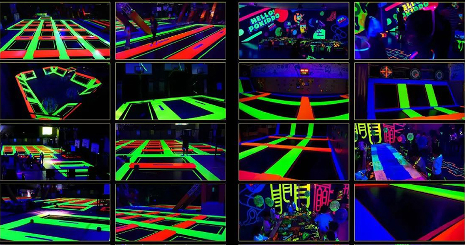 trampoline park equipment bj-it003 customizable laser tag - gleamy trampoline for indoor play centers view 13 | Bluejayset